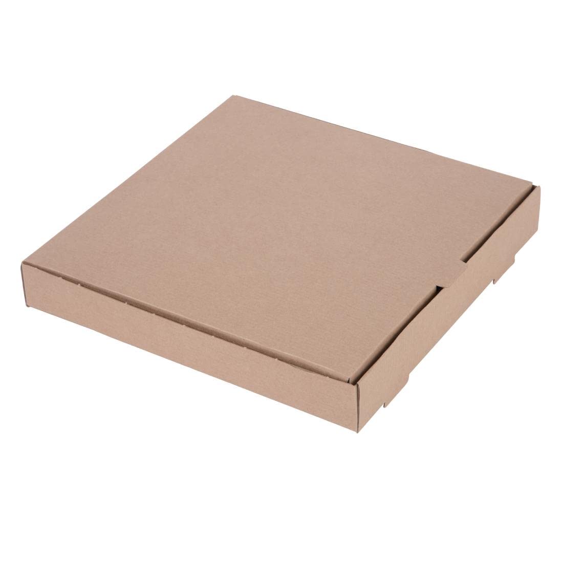 Fiesta Compostable Plain Cardboard Pizza Boxes 12 Inch (Pack Of 100), Kraft Colourway, Corrugated Construction, Takeaway Pizza Boxes, Recyclable, Home Or Catering Use, DC724