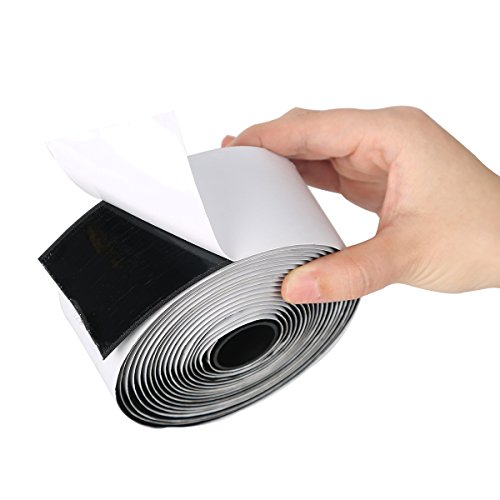 Self Adhesive Hook and Loop Tape roll Sticky Back Strip Adhesive Backed Fabric Fastener Mounting Tape for Picture and Tools Hanging Pedal Board Fastening by JIHO (2INCH, Black)