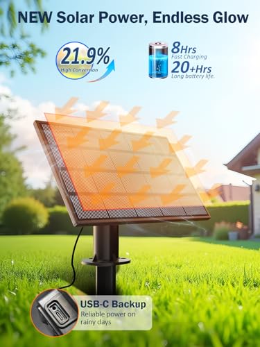 plosim 50FT Solar String Lights Outdoor, Dimmable Patio Lights Solar Powered with Remote & USB Port 18+1 LED Shatterproof Bulbs 3 Light Modes, Waterproof Solar Light for Camping Backyard Garden