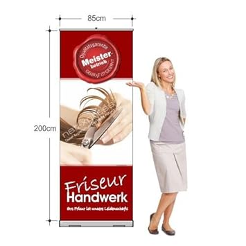 Roll Up Banner For Hairdresser Crafts 85 X 200 Cm Banner Display
