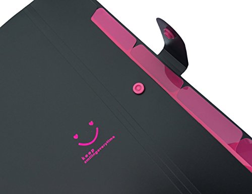 FHEAL 4 (Pack) 5 Pockets A4 Letter Size Expandable Accordion File Folders Two-Tone Expanding Top Table Snap Closure Paper Organizer Storage Black - Thumbnail 3