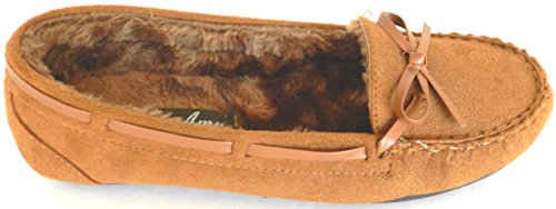 Women Warm Winter Comfortable Classic Fur Lining Moccasin Slip on Flat Shoes - Thumbnail 3