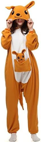 Ellystar Adult Unisex Pyjamas Halloween Costume Animal Onesie Cosplay Sleepwear Kangaroo L