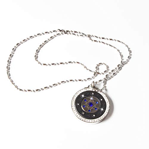 Anti EMF Radiation Protection Volcanic Stone Energy Pendant Necklace, Negative Ion Balance Power- Magnetic Metal Health- Far Infrared,Reverse Aging,Joint Pain,Blood Circulation