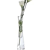 Hand-Made Blown Art Bud Glass Vase Small Clear Decorative Vase Single Stem Vase Vintage Flower Bud Vase for Home Office Table Décor Wedding Centerpieces Decorations