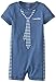 Calvin Klein Baby-Boys Infant Blue Romper with Tie Printed