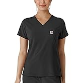 Carhartt Scrubs C13410 Women's Cross-Flex Modern Fit Tuck-in Top Small Black