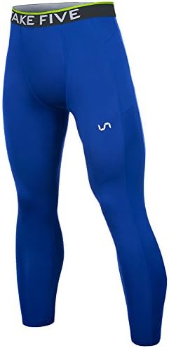 Men’s Side Pockets Cool Dry Tights UV Protection Compression Baselayer Cycling Yoga Leggings