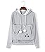 Nituyy VincentDeep Unisex Cat Ear Big Kangaroo Pouch Hoodie Long Sleeve Pet Cat Dog Holder Carrier Sweatshirt (Grey, XXXL)