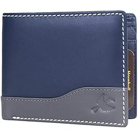 Hornbull Buttler Men's Navy Genuine Leather RFID Blocking Wallet