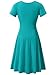 FENSACE Womens Short Sleeve Summer Turquoise Cotton Sundress