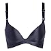 AooToo Womens Wireless Push Up Bras Seamless Comfort Deep-V Sexy Padded(Black, 30A)