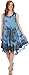 Sakkas 217 Tie Dye Butterfly Tank Sheath Caftan Mid Length Cotton Dress - Blue/One Size