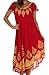 Sakkas Batik Hindi Cap Sleeve Caftan Dress/Cover Up