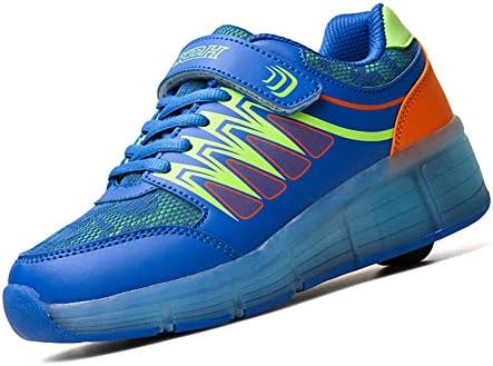 USB LED Flashing Skating Shoes Invisible Automatic Pulley Single Wheels Boy Girl Roller Skate Luminous Shoes