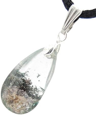 Miner's Horde - Water Drop Ghost Quartz 20mm Green Clear Red Purple - 20-22 inch Black Cord โ Crystal Gemstone Carved Necklace Charm Handmade