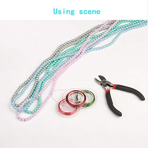 8 Pcs 0.4 mm Jewelry Beading Wire Roll LANMOK Assorted Metallic Colours Copper Wires with Cutting Pliers Repair Tools Kit for DIY Craft Jewelry Making