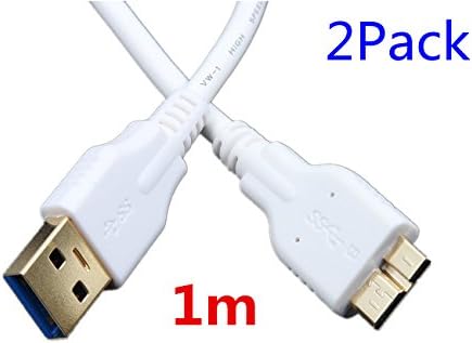 NewLobo(TM) 2Pack Ultra Slim Extra Good 3 feet 1M USB 3.0 Superspeed Data Sync &amp; Charging Cables for Samsung Galaxy S5 / Galaxy Note 3 N9000 N9002 N9005 Note III(3 feet/ 1M)-White