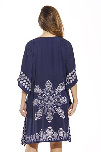 Riviera Sun 21714-NVY-2X Caftan/Caftans for Women Navy