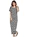 Verdusa Women's Polka Dot Casual Summer Short Sleeve Pocket Long Maxi Dress Black White L