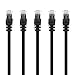 (5 Pack) 10 Feet RJ45 CAT 5E Molded Network Cable - Black