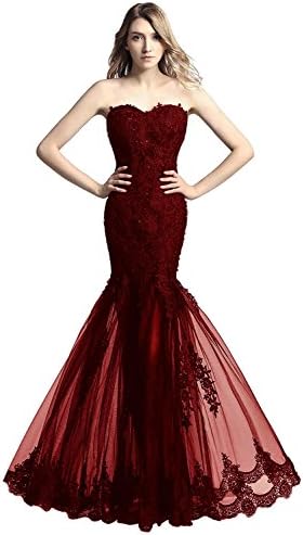 Belle House Women's Prom Dresses Burgundy Long 2018 Sexy Mermaid Celebrity Ball Gown,Burgundy,16