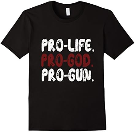 Men's LD Pro-life Pro-God Pro-Guns Expressive T-shirts Medium Black