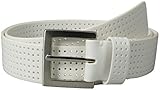 PGA TOUR Men's Perforated Fashion Color Silicone Belt, White, 34