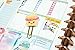 Paper House Productions SET0014 Kawaii Planner and Accessory Bundle includes 18 Month Undated Planner Stickers, Washi Tape, Planner Clips