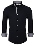 Tom's Ware Mens Premium Casual Inner Contrast Dress Shirt TWNMS314S-NAVY-US L