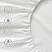 DAPU Pure Stone Washed Linen Sheets Set 100% French Natural Linen European Flax (Queen, White, Flat, Fitted and 2 Pillowcases