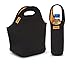 UcarryMe Set of Insulated Neoprene Lunch Bag and Handy Bottle Cooler - XLarge - 4mm Neoprene - Sturdy Zipper - Lightweight - Washable - Eco Friendly - Best Cool Tote for Work or Picnic - Black/Orange