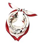 100% Pure Mulberry Silk Small Square Scarf -21'' x 21''- Breathable Lightweight Neckerchief -Digital Printed Headscarf