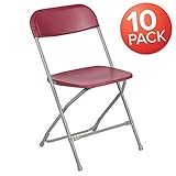 Flash Furniture 10 Pk. HERCULES Series 650 lb. Capacity Premium Red Plastic Folding Chair
