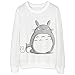 babyhealthy Women's Totoro Print Long Sleeve Shirt Sweater Pullover Sweatshirt S White