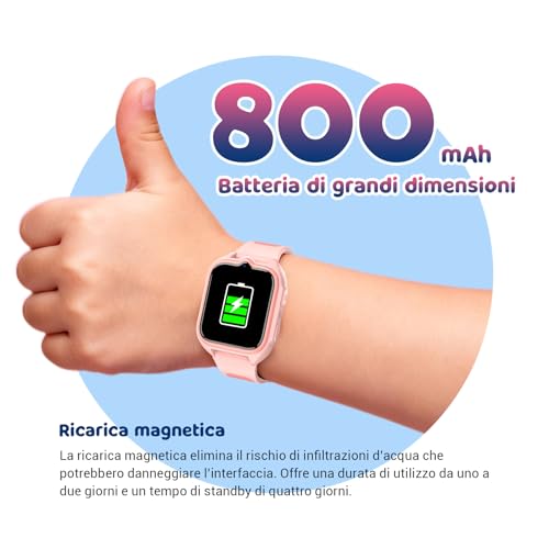 Blackview Smartwatch for Children, 1.75 Inch TFT Smartwatch 4G GPS Calls, Voice Chat, Video Call, SOS, Game, Camera, Calculator, Pedometer, Alarm, 800 mAh Battery