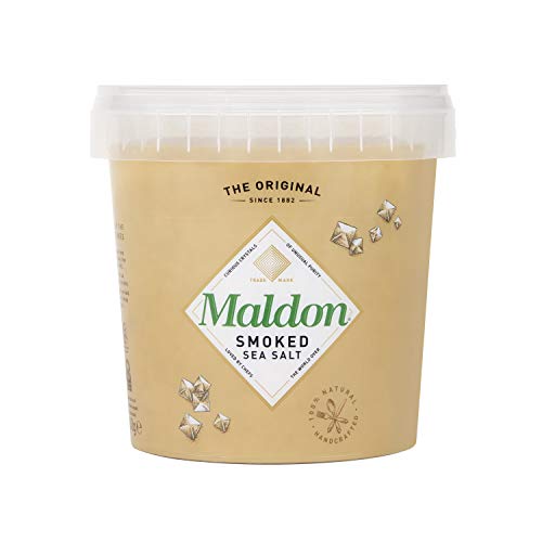 Maldon Salt, Smoked Sea Salt Flakes, 1.1 lb (500 g), Bulk Tub, Kosher, Natural, Gently Smoked