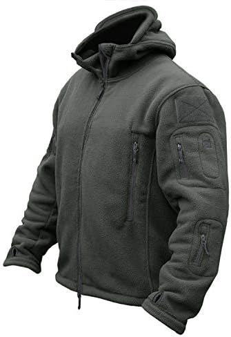 TACVASEN Tactical Jacket for Men Fleece Jackets Full Zip Military