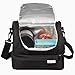 Insulated Lunch Box - Dual Compartment Lunchbox Tote Cooler Bag w/Top & Bottom Zipper Compartments w/Sturdy Carrying Strap, Fits Ice Packs, Jars & Nesting Snack Containers with Lids Inside - Black