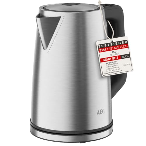 AEG Wasserkocher Deli 5, 2400 Watt, 5 Einstellbare Temperaturstufen, 1,7 l, 3-fache Automatische Sicherheitsabschaltung, Anti-Tropf- und Warmhaltefunk