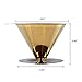Clever Coffee Filter /Dripper - Titanium Coated Gold Stainless Steel Coffee Filter with Cup Stand, Permanent Reusable Paperless Hand Cone Drip Pour Over Coffee filters -Carefree Life (Gold)