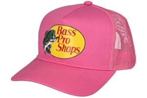 BASS PRO SHOPS Bass Original Fishing Pro Trucker Hat Mesh Cap -Adjustable Snapback Hat for Men and Women-Great for Hunting, Fishing, Travel (Light Red), 1