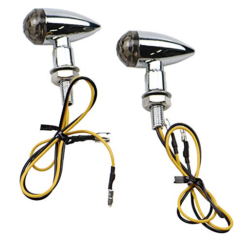 Chrome Mini Bullet Turn Signal Indicator Light For Retro Cafe Racer Cruiser Chopper CB GN (Smoke)