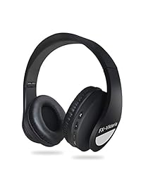 FX Viktaria   Auriculares inalámbricos con micrófono, plegables y ligeros, compatible con tarjetas TF, auriculares de carga USB, modo MP3 y radio FM para teléfonos móviles, color negro