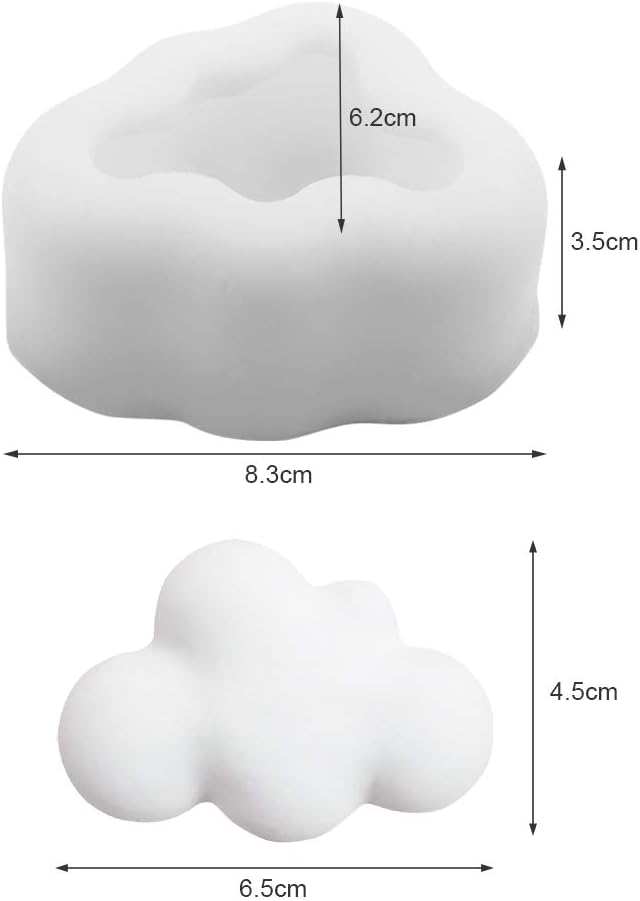 WANDIC Silicone Mold, 1 Pc 3D Cloud Silicone Mould Handmade Candle Making Supplies Soft Mold for DIY Candles Soap, Decoration Pendants - Image 3
