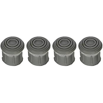 DMI Rubber Walker and Cane Replacement Tips for Stability, 1 Inch, Gray, 4 Count