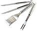 3 Piece BBQ Tools Set - Professional Stainless Steel Barbecue Utensils - Grill Spatula, Fork, & Tongs