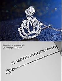 AllenCOCO 925 Sterling Silver Crown Pendant Necklace 18 Inch Chain Best Choice Gift