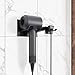 XIGOO Self Adhesive Hair Dryer Holder Wall Mounted - Adhesive Bathroom Hair Blow Dryer Rack Organizer Compatible with Supersonic Hair Dryers (Black)