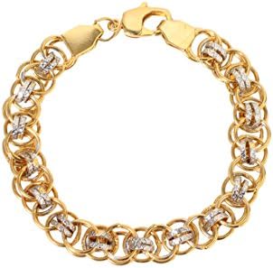 Dilan Jewels BLISS Collection Two Tone Gold Plated Link Chain Bracelet For Men